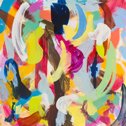 Shaun McDowell, This Chick's Been Singing All Night Long, 2013, Oil on board, 40 x 40 cm