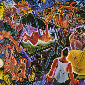 Jörg Immendorff, beben/heben, 1983, Huile sur toile, 285 x 330 cm, Photo: Friedrich Rosenstiel, Cologne
© Courtesy of Galerie Michael Werner Märkisch Wilmersdorf, Cologne & New York