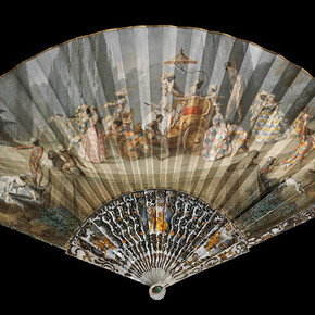 Fan with the Triumph of Harlequin, about 1750, Rome, Italy. Museum no. T.153-1920. © Victoria and Albert Museum, London