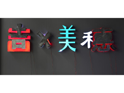 He An, Miho Yoshioka, 2014, Acrylic light boxes, LED lights, transformers, wire, 82 x 320 x 13 cm / 32 1/4 x 126 x 5 1/8 in. Unique, Courtesy Galerie Daniel Templon, Brussels. Photo Isabelle Arthuis