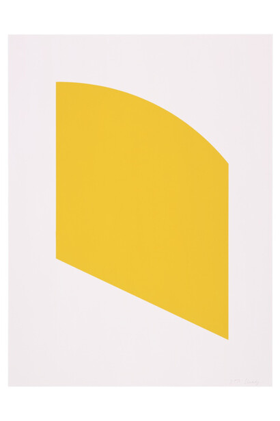 Ellsworth Kelly, Yellow, 2004, 1-color lithograph, 48x36 inches. Edition of 50. © 2004 Ellsworth Kelly and Gemini G.E.L. LLC. Courtesy of Gemini G.E.L. at Joni Moisant Weyl