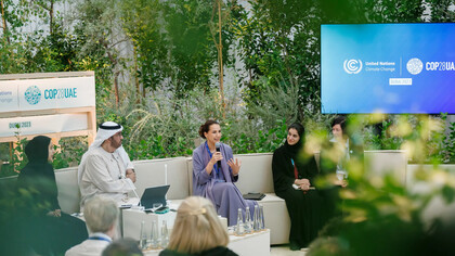 Lideranças políticas em discurso na COP28 realizada no mês de dezembro em Dubai, 2023