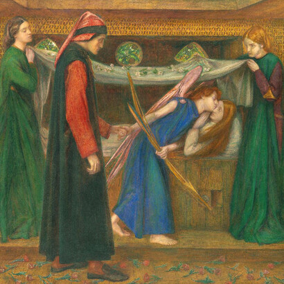 Dante Gabriel Rossetti; El sueño de Dante en el momento de la muerte de Beatriz, 1856, Tate Britain, Reino Unido (detalle)