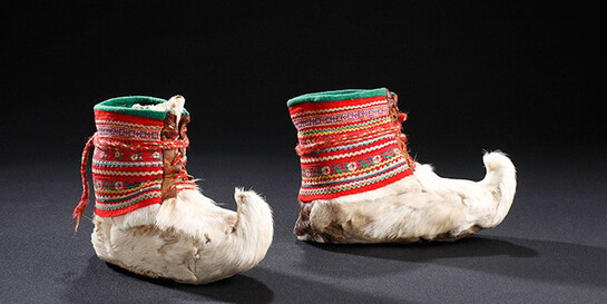Saami upturned toe shoes. Saami. Aiddejavre, Norway