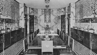 Veduta della sala da pranzo del Palazzo Stoclet, Bruxelles, Belgio