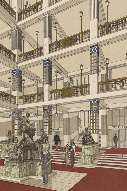 Otto Wagner, Kaiser Franz Josef Stadtmuseum auf der Schmelz (“Opus=IV”), Halle, perspective, 1912. Mit freundlicher genehmigung des Musa Museum