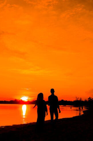 In the golden glow of sunset, two souls walk a path of uncertainty, grappling with the realization that the road ahead is not as clear as they once thought