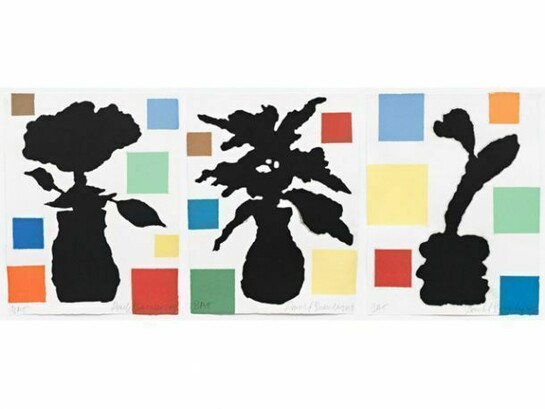 Donald Baechler, Abstract Composition with Flower I, II and III, 2013