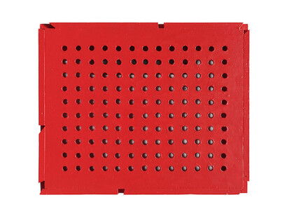 Fabian Peake, Red Stare, 2014, eggshell paint on plywood, 52 x 64 cm 
