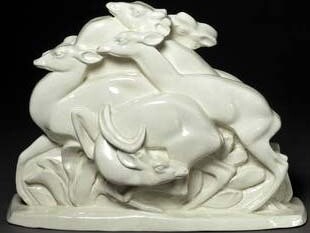 Figure group, designed by John Rattenbury Skeaping, made by Josiah Wedgwood and Sons, 1927, Italy. Museum no. C.426-1934. © Victoria and Albert Museum, London