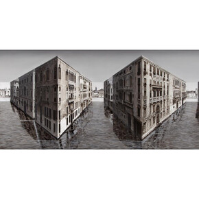 Patrick Hughes, In Black and White, 2014, Oil on board construction, © Patrick Hughes, Courtesy of Flowers Gallery, London and New York