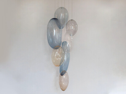 Ann Gardner, “Cluster Z”, 2019, Blown glass, 
71 x 31 x 24 inches. Courtesy of Heather Gaudio Fine Art