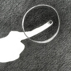 Nicola Tyson, Touch the eclipse (detail), 2015, Mine de plomb sur papier, 19 x 19 cm © Courtesy Nicola Tyson et Petzel Gallery, New York