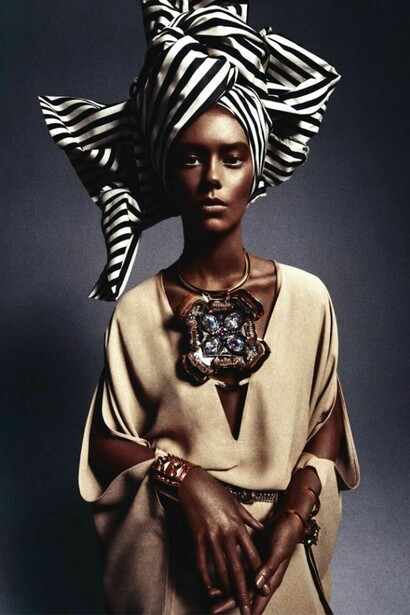 Model with african clothes