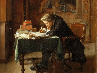 Jean-Louis-Ernest Meissonier, Joven escribiendo