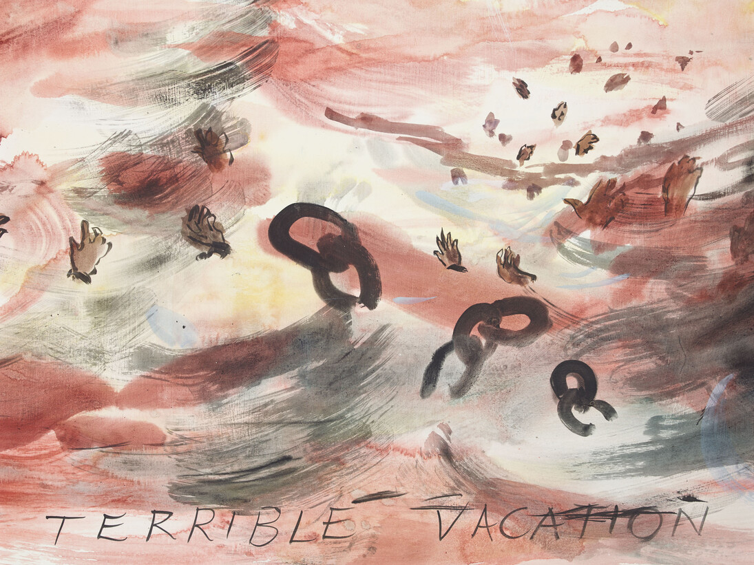 Kara Walker, Detail of: Terrible Vacation, 2014, Gouache on paper, 72.5 x 159.5 inches (184.2 x 405.1 cm). © Kara Walker; courtesy of Sikkema Jenkins & Co., New York