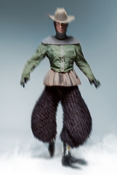 PH. Michele De Andreis. Styling Alberto Caselli. Make-up and hair Alessio Giovanelli. Models Agata, Annie Van Rickley. At independent model management. PH. Assistant Clara Melchiorre. 
 
