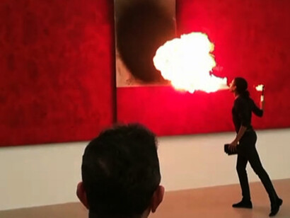 Pier Paolo Calzolari, opera-performance Mangiafuoco, 1978