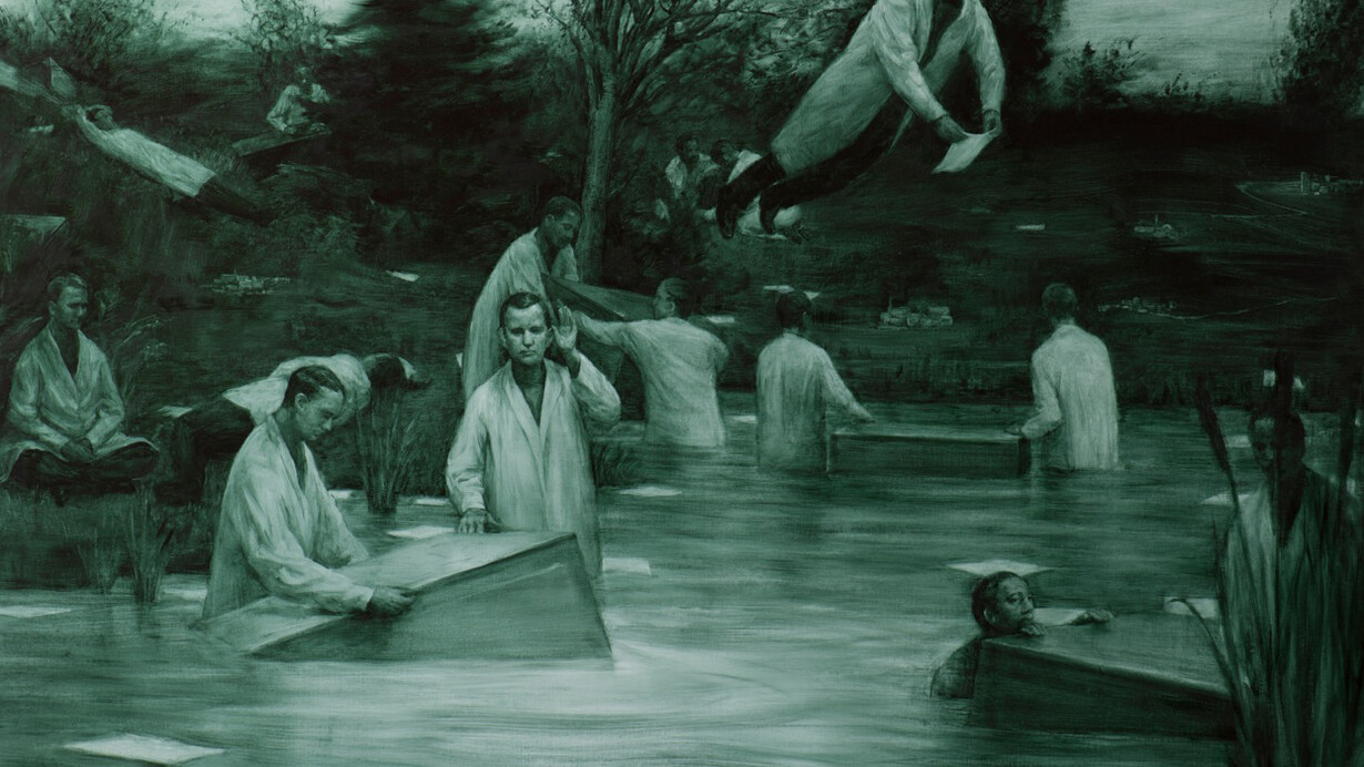Peter Martensen, The Relocation, 2013, Oil on Canvas, 63" x 85½"