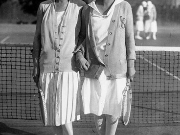 French tennis players Suzanne Lenglen and Julie Vlasto in Cannes in 1926