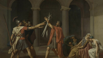 Jacques-Louis David, Oath of the Horatii, 1784, Louvre Museum, Paris, Oil of Canvas, 329.8 x 424.8 cm