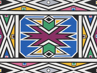 Dr. Esther Mahlangu, Untitled (ndebele abstract), 2017. Courtesy of Ross + Kramer Gallery