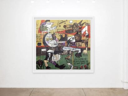 Blessing Ngobeni, What the paper remembers, exhibition view. Courtesy of Montague Contemporary