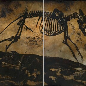 Matthew Brandt, From the series La Brea, La Brea D2AB, 2013, Two Heliographs made with Tar from the La Brea Tar pits Los Angeles, California on Aluminum, Unique © Matthew Brandt, Courtesy Yossi Milo Gallery, New York