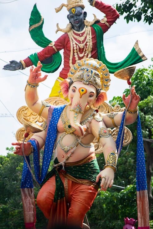 The lively Ganesh Chaturthi festival celebrations in Hyderabad, India