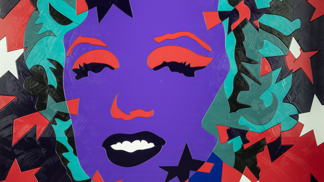 Ugo Nespolo, Purple blonde (dettaglio), 2025. Cortesia di Mart