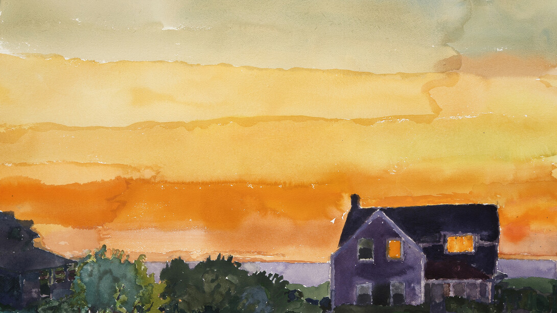 Graham Nickson, Sun Within the House IV, 2014, Watercolor on paper, 22 x 30 inches