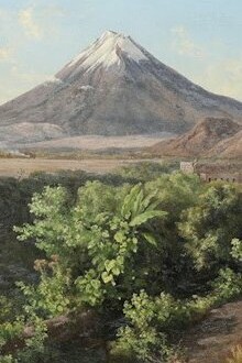 "La fábrica textil de La Carolina, Puebla", óleo sobre lienzo, José María Velasco, 1887