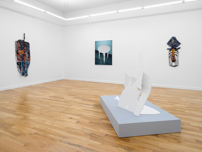 Meteor, 2023, installation view, Alexandra Barth, Nickola Pottinger, Carolyn Salas, Robert Zehnder. Courtesy the artists, Mrs., and Document Gallery