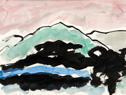 Etel Adnan, Tamalpaïs, Sausalito, 1988. Courtesy of Galerie Lelong & Co