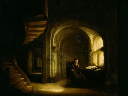 «Filósofo con libro abierto»  Salomon Koninck (1609-1655) 