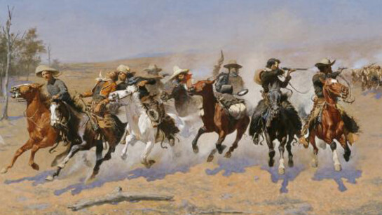 Frederic Remington (1861–1909) 
A Dash for the Timber, 1889 
Oil on canvas
Amon Carter Museum of American Art, Fort Worth, Texas, Amon G. Carter Collection