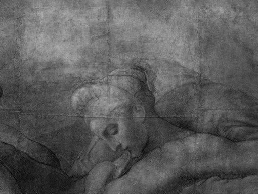 Disegno dalla Leda e il cigno di Michelangelo, particolare