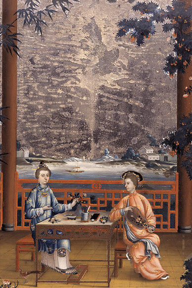 Mrs. and Miss. Revell on a veranda. Courtesy of the Metropolitan Museum of Art