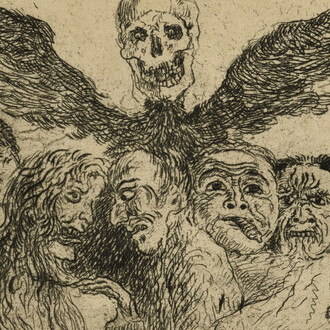 James Ensor, Les péchés capitaux dominés par la mort (detail), 1904. Courtesy of Sammlung Scharf-Gerstenberg