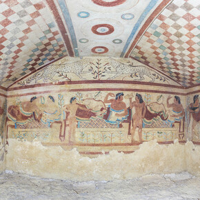 Tomba dei Leopardi, Tarquinia, 2015, ©Soprintendenza Archeologica del Lazio e dell’Etruria Meridionale, fotografia di Matilde Marzullo
