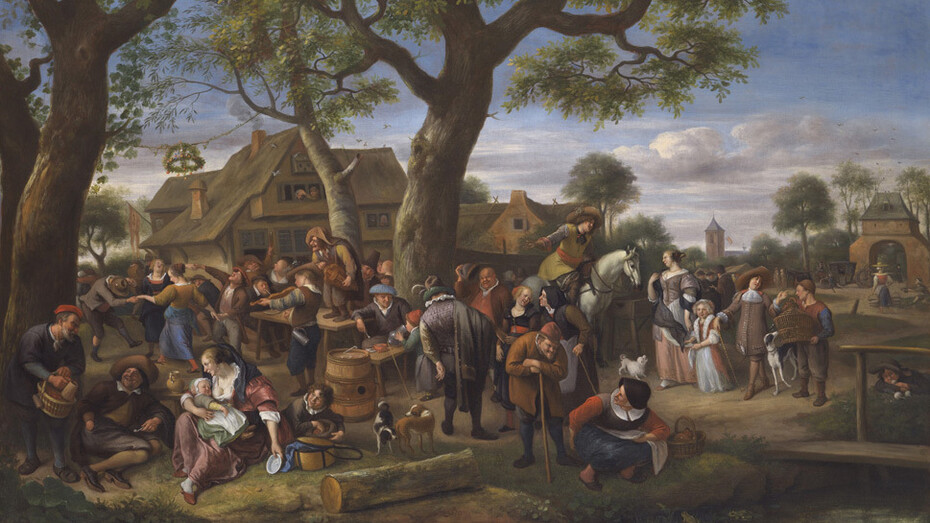 Jan Steen, Peasants merrymaking outside an inn (detail), ca. 1676. Courtesy of the New York Historical