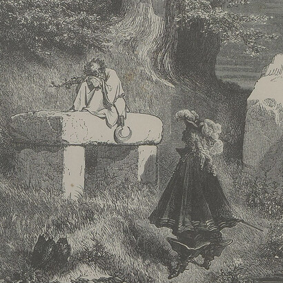 Ilustración de Gustav Doré para "Piel de asno" en El libro de las hadas (1891) de Charles Perrault 