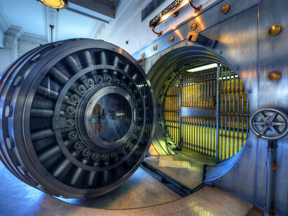 A vault in a bank