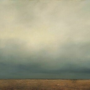 Wolfgang Bloch, No. 997, 2014, 34x47", oil on linen and found reclaimed wood, 2014