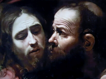 «A captura de Cristo» (Beijo de Judas), segundo Caravaggio (1602)