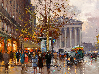 Édouard Léon Cortès, Rue Royale, Madeleine, óleo sobre tela