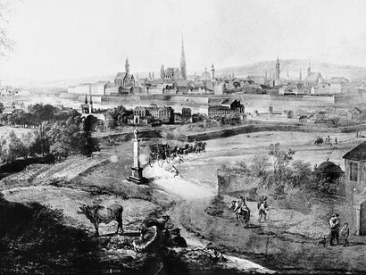 Grabado de Viena en el siglo XVIII: a pesar de que siempre lo definió un peregrinar sin descanso, Johann Peter Frank pasó en la capital austriaca algunos de sus años más fructíferos