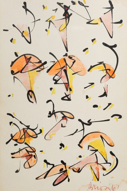 Brion Gysin, no 10, 1961 Work on paper 20 x 13 cm,  Photo Jonathan Greet, courtesy October Gallery London