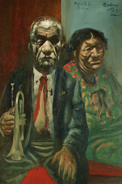 Noel Rockmore, Billie and Dede Pierce, Preservation hall (detail), 1964. Courtesy of Ogden Museum of Southern Art