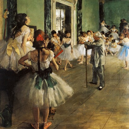 Edgar Degas, "La scuola di danza" (La Classe de danse), dettaglio, 1873-1876. Musée d'Orsay, Parigi, Francia
